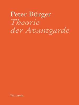 cover image of Theorie der Avantgarde